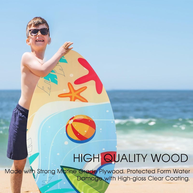 HQO LOVL 35 inch Skim Board for Kids Adults Wooden Skim Boards with High Gloss Coat for Beach Skimboards for Beginners - Image 4